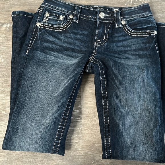 Women’s MISS ME Denim Bling Rhinestones Mid-Rise Bootcut Jeans, Size 26. - Picture 3 of 15